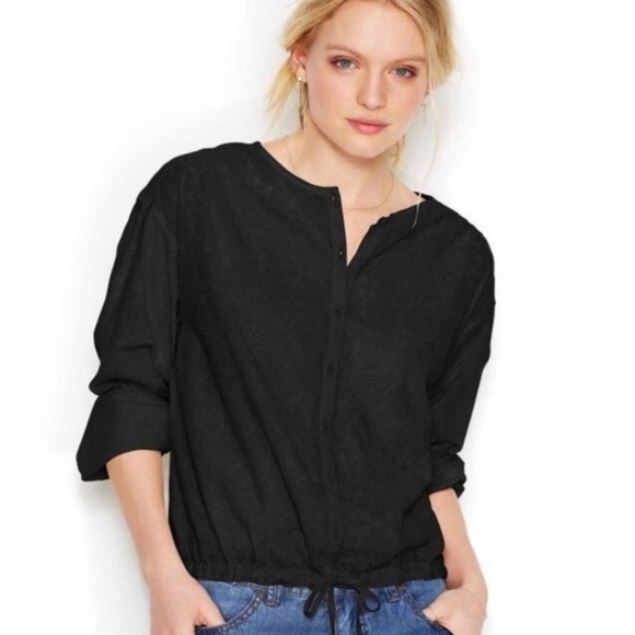 Free People NWT Stars Align Cotton Eyelet Blouse - Picture 1 of 5